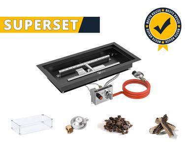 GoFire SUPERSET inbouwbrander rechthoek 56 x 28 | Flexibel, Tuin en Terras, Terrasverwarmers, Nieuw, Verzenden