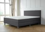 ACTIE! Boxspring Florence 140 200 Antraciet, Verzenden, Nieuw, 140 cm, Twijfelaar