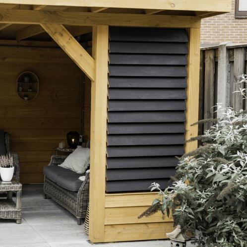 Draaibare lamellenwand flex-fence 90x220cm zwart, Doe-het-zelf en Verbouw, Hout en Planken, Ophalen of Verzenden