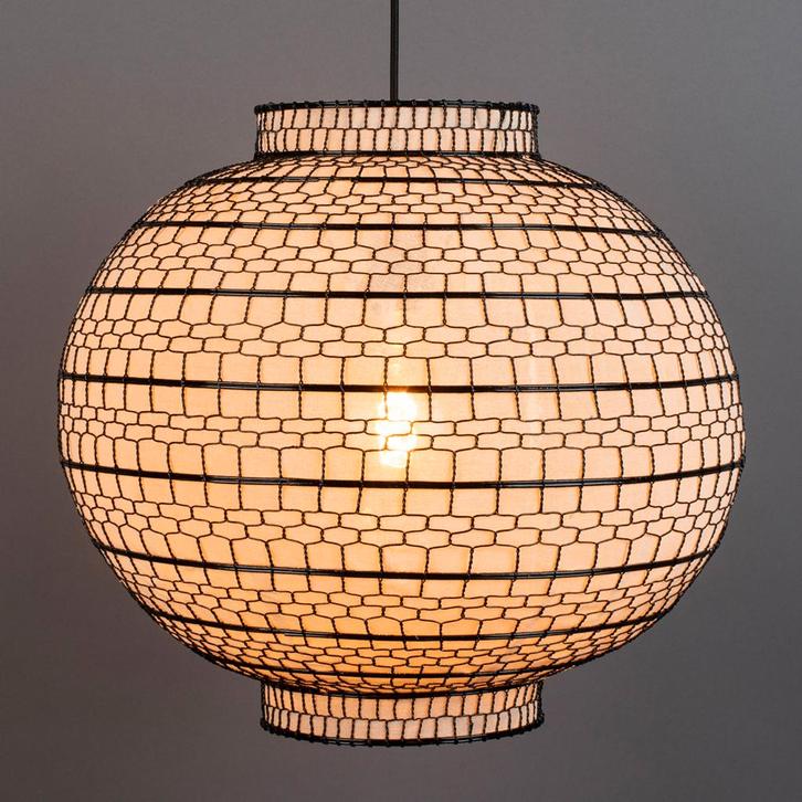*WOONWINKEL* Dutchbone Ming Round Lampion Hanglamp 45 Cm, Huis en Inrichting, Lampen | Hanglampen, Nieuw, Verzenden