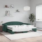 vidaXL Slaapbank met onderschuifbed 90x200 cm fluweel, Huis en Inrichting, Slaapkamer | Bedden, 90 cm, Eenpersoons, Verzenden