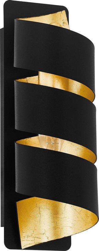 EGLO Elizondo Wandlamp - E14 - 27 cm - Zwart/Goud tweede, Huis en Inrichting, Overige Huis en Inrichting, Verzenden