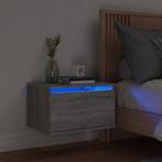 vidaXL Nachtkastje met LEDs wandgemonteerd grijs sonoma, Minder dan 45 cm, Verzenden, Nieuw, Minder dan 55 cm