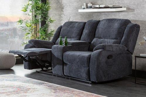 Exclusieve 2-zits bioscoopfauteuil HOLLYWOOD donkergrijze, Huis en Inrichting, Fauteuils, Ophalen of Verzenden