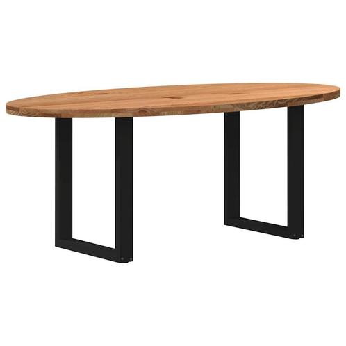 vidaXL Eettafel 200x100x74 cm ovaal massief eikenhout, Huis en Inrichting, Tafels | Eettafels, Nieuw, Verzenden