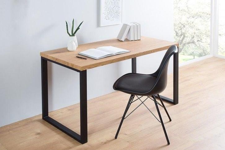 Design bureau OAK DESK 120cm eiken vintage metalen frame, Huis en Inrichting, Bureaus, Ophalen of Verzenden