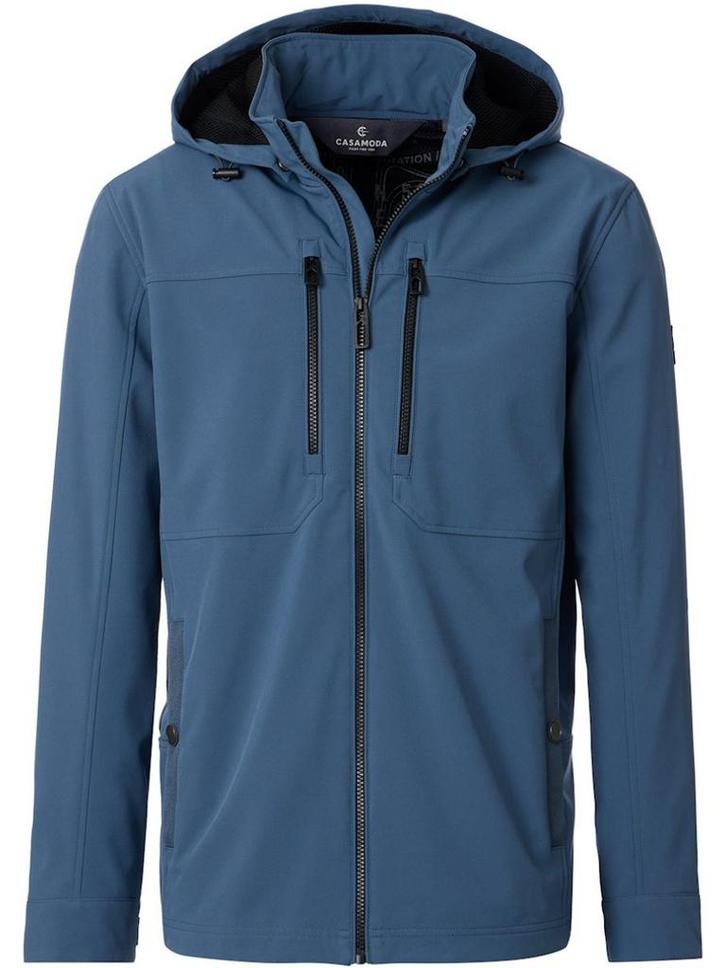 Casa Moda Softshell Jas Met Stretch En Afneembare Capuchon, Kleding | Heren, Jassen | Zomer, Blauw, Nieuw, Verzenden