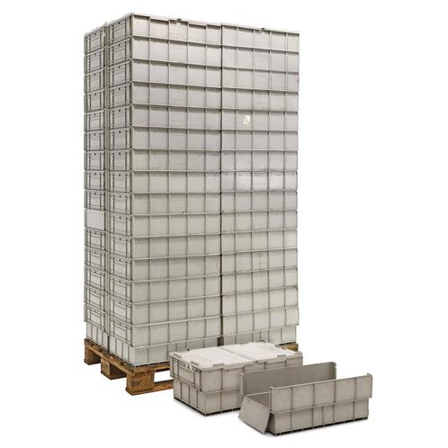 Gebruikte euronorm stapelbakken palletaanbieding met 2 delig, Doe-het-zelf en Verbouw, Kratten en Dozen, Ophalen of Verzenden