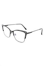 Cat Eye Computerbril Zwart Montuur Doorzichtige Glazen Volwa, Ophalen of Verzenden, Nieuw, Feestartikel, Carnaval