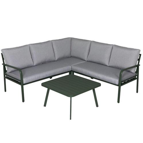 Cottica hoek loungeset 4 delig groen aluminium, Tuin en Terras, Tuinsets en Loungesets, Nieuw, Aluminium, Ophalen of Verzenden