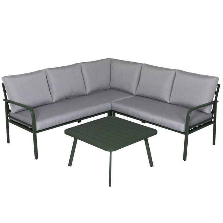 Cottica hoek loungeset 4 delig groen aluminium, Tuin en Terras, Tuinsets en Loungesets, Nieuw, Aluminium, Ophalen of Verzenden