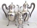 Elegante antieke verzilverde Koffiekan , theepot & melkkan, Antiek en Kunst
