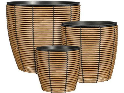 Mica Decorations Durban Bloempot Buiten - Set van 3 - H36 x, Huis en Inrichting, Woonaccessoires | Overige, Nieuw, Verzenden