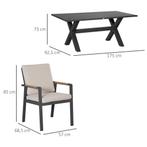 TRUUSK Tuinmeubelset Voor 6 Personen, 6 Stoelen & 1 Tafel, W, Verzenden, Nieuw