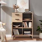 Dressoir Noppen 100x80x38 cm eikenkleurig en zwart [en.casa], Huis en Inrichting, Verzenden, Nieuw