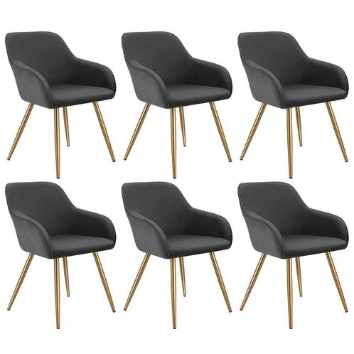 Eetkamerstoel Marilyn, koordlook, gestoffeerd - antraciet/go, Huis en Inrichting, Stoelen, Verzenden