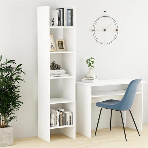 vidaXL Boekenkast 40x35x180 cm bewerkt hout wit, Huis en Inrichting, Kasten | Boekenkasten, 25 tot 50 cm, Nieuw, Overige houtsoorten