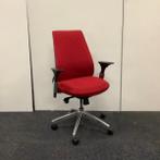 HJH Office ergo- bureaustoel, rode stoffering - chrome