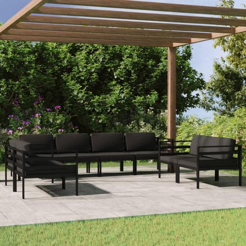 vidaXL 8-delige Loungeset met kussens aluminium, Tuin en Terras, Tuinsets en Loungesets, Loungeset, Nieuw, Aluminium, Verzenden