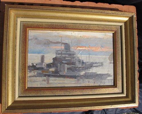 Giovanni Zangrando (1867-1941) - Schiff in einem Hafen, Antiek en Kunst, Kunst | Schilderijen | Klassiek