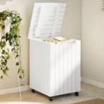 vidaXL Wasmand met wielen RANA 45x45x64 cm massief, Tuin en Terras, Droogmolens en Wasrekken, Verzenden, Nieuw