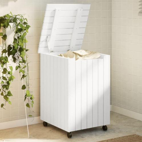 vidaXL Wasmand met wielen RANA 45x45x64 cm massief, Tuin en Terras, Droogmolens en Wasrekken, Nieuw, Verzenden