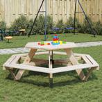 vidaXL Picknicktafel voor 6 kinderen met banken zeshoekig, Tuin en Terras, Verzenden, Nieuw, Hout