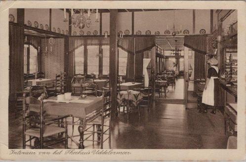 UDDEL - Interieur van het Theehuis Uddelermeer, Verzamelen, Ansichtkaarten | Nederland, Verzenden