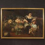 Italiaanse school (XVIII) - Scena di genere con natura morta