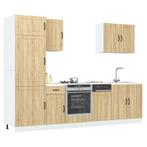 vidaXL 7-delige Keukenkastenset Lucca bewerkt hout sonoma, Huis en Inrichting, Keuken | Keukenelementen, Verzenden, Nieuw, Bruin