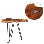 vidaXL Salontafel 70x45 cm massief teakhout en polyresin, 50 tot 100 cm, Verzenden, Nieuw, 50 tot 100 cm