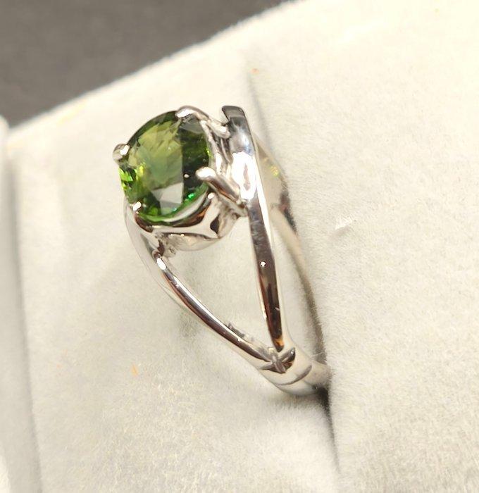 Ring - Indonesië Groene saffier zilveren ring (Zonder, Antiek en Kunst, Kunst | Niet-Westerse kunst