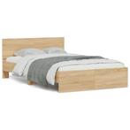 vidaXL Bedframe met hoofdeinde en LED sonoma eikenkleurig, Huis en Inrichting, Bruin, Verzenden, 140 cm, 200 cm