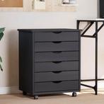 vidaXL Ladekast MOSS verrijdbaar massief grenenhout grijs, Huis en Inrichting, Verzenden, Nieuw