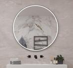 Fraaie ronde spiegel met mat zwart frame licht en verwarming, Huis en Inrichting, Badkamer | Badkamermeubels, 50 tot 100 cm, Nieuw
