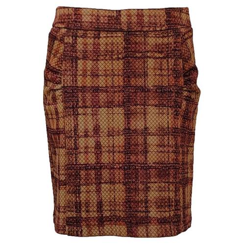 Enolah • bruin geruite rok met plooitjes • 44, Kleding | Dames, Rokken, Bruin, Nieuw, Maat 42/44 (L), Verzenden
