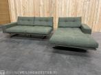 Hoekbank lounge, stof, groen- design, zitkussens met klit