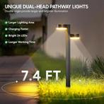 Solar Pathway Lights Outdoor, 4 Pack Bright Dual-Head Solar, Verzenden, Nieuw