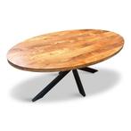 Ovale mango eettafel Akola 190x100cm naturel & zwart mango, Huis en Inrichting, Tafels | Eettafels, Overige materialen, Nieuw
