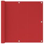 vidaXL Balkonscherm 90x500 cm HDPE rood, Verzenden, Nieuw