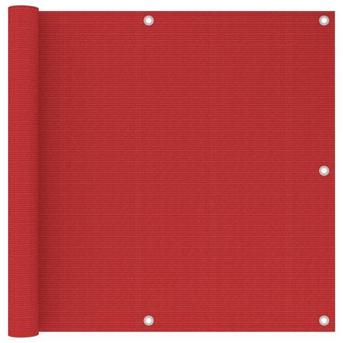 vidaXL Balkonscherm 90x500 cm HDPE rood, Tuin en Terras, Zonneschermen, Nieuw, Verzenden