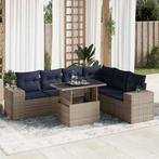 vidaXL 14-delige Loungeset met kussens poly rattan acacia, Verzenden, Nieuw, Rotan, Loungeset