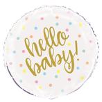 Folieballon Hello Baby Stipppen - 45cm, Ophalen of Verzenden, Nieuw