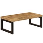 vidaXL Salontafel 100x50x35 cm massief mangohout en staal, 100 tot 150 cm, Verzenden, Nieuw, 50 tot 100 cm