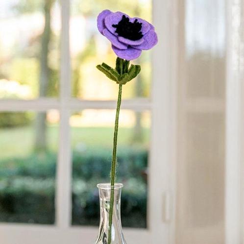 Bloem Wolvilt - Anemoon Lila - Homedeco - Handmade&Fairmade, Kinderen en Baby's, Kinderkamer | Inrichting en Decoratie, Nieuw