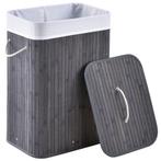 Bamboe Wasmand Curly - 72 L - Grijs - Uitneembare Waszak, Huis en Inrichting, Badkamer | Badtextiel en Accessoires, Verzenden