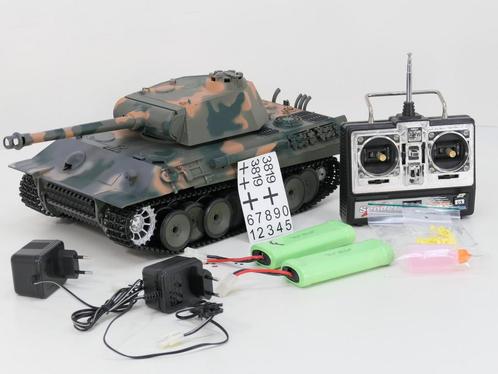 Schaal 1:16 Heng Long RC Panthertank SOUND, SMOKE, SHOOT..., Hobby en Vrije tijd, Modelbouw | Auto's en Voertuigen, Gebruikt, Ophalen of Verzenden