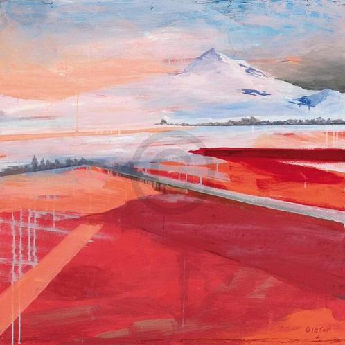 Kunstdruk Stefan Gibson - Berg 98x98cm, Huis en Inrichting, Woonaccessoires | Schilderijen, Tekeningen en Foto's, Nieuw, Verzenden