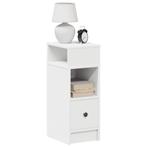 vidaXL Nachtkastjes 2 st met lade 25x31x66 cm wit, Verzenden, Nieuw, Hout