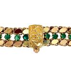 Vintage gouden fantasie armband met smaragd 14 krt, Ophalen of Verzenden, Nieuw